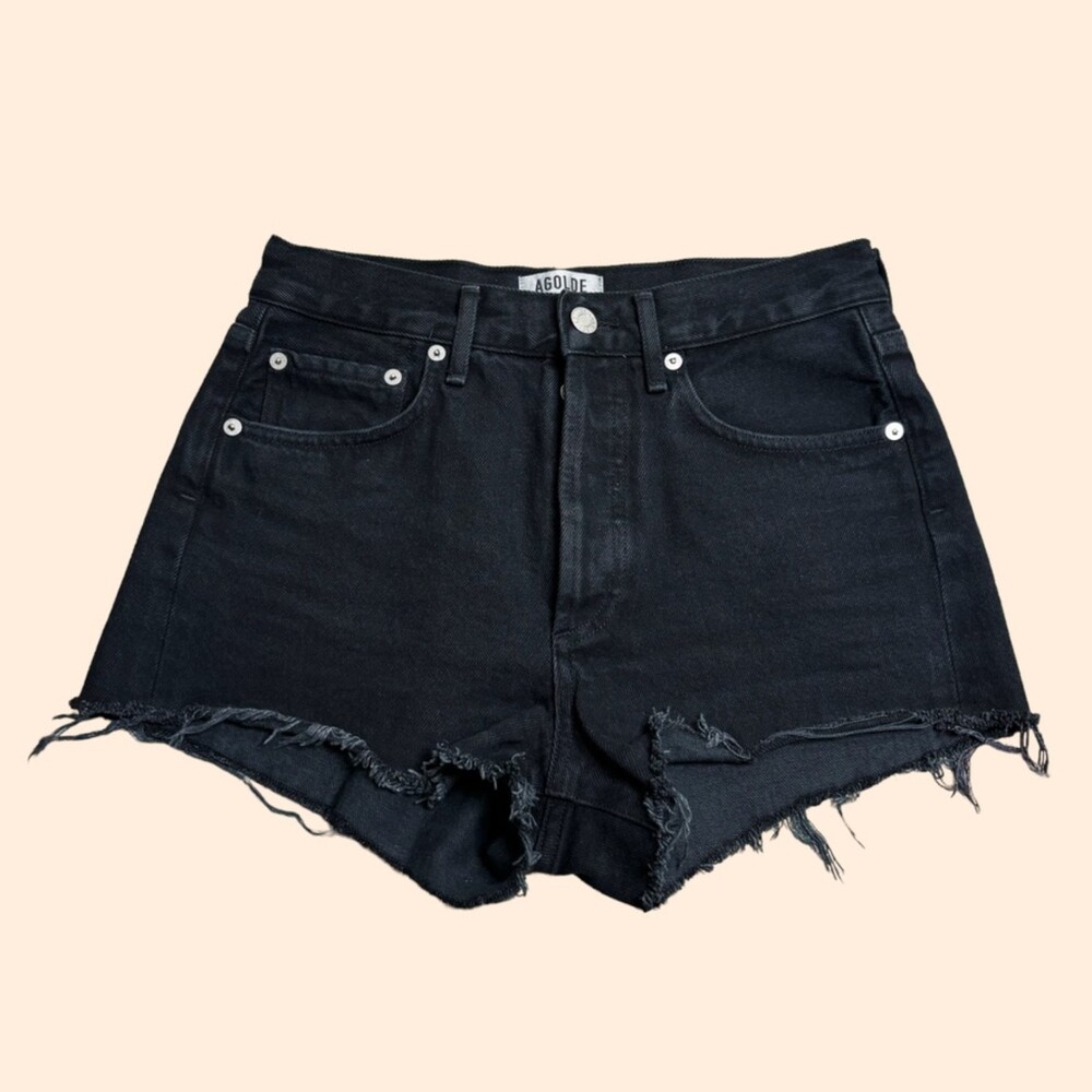 Agolde Black Jean Shorts